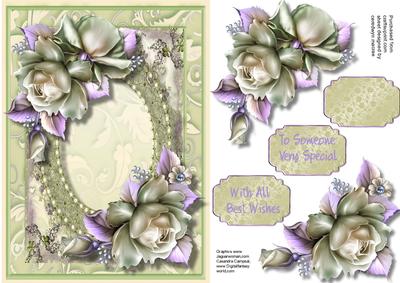 Lovely Beige Flowers and Pearl Frame 