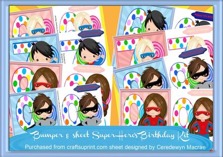 8 Sheet Bumper Kit Childrens Super Hero's Boy's and Girl's