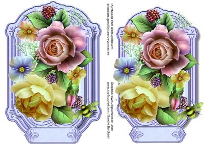 Lovely Lilac Ornat Plaque and Roses 