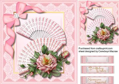 Beautiful Pink Fans and Roses 