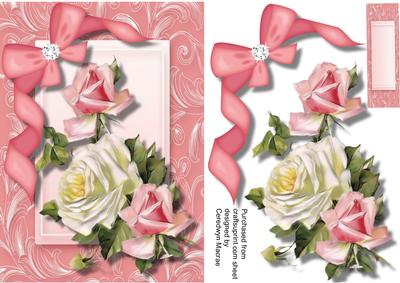 Beautiful Roses in a Swirl Frame