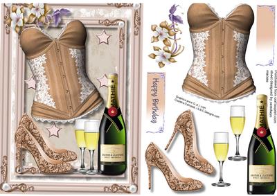 Lovely Brown Basque and Bubbly