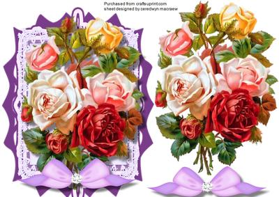 Roses in a Lilac Plaque