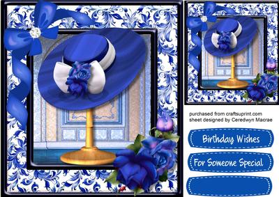 Beautiful Hat and Blue Roses 