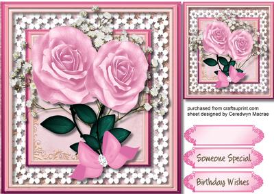 Beautiful Roses on a Daisy Lace Mat .