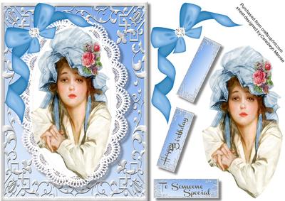 Beqautiful Girl in a Blue Hat 