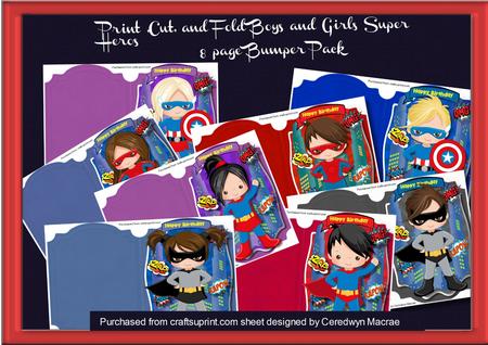 Bumper Kit 8 Page Print, Cut and Fold Super Hero's