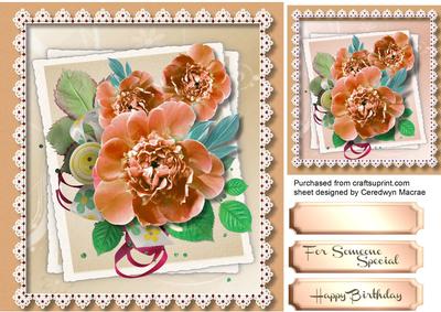 Beautiful Autum Roses and Jewelled Lace