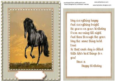 Beautiful Stallion Topper , with Verses