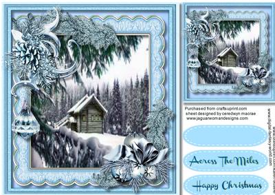 Beautiful Blue Christmas Scene 