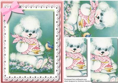 Lovely Poodle and Blue Bird ., Pyramid 