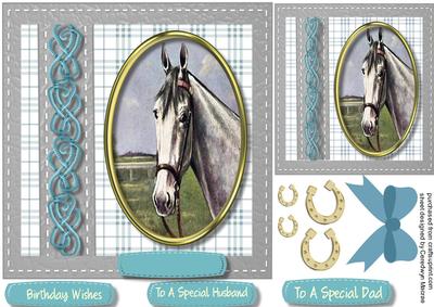 Beautiful Grey Horse Ina Saddle Stitched Frame 