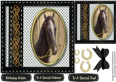 Black Stallion in a Saddle Stitched Frame 