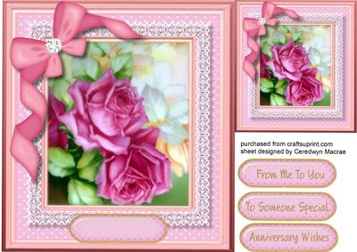 Beautiful Pink Roses on Fine Lace