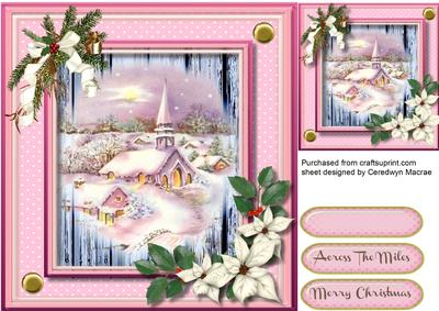 Beautiful Christmas Scene in Pink 