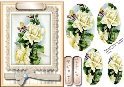 Beautiful Yellow Roses on Lace with a Bow 