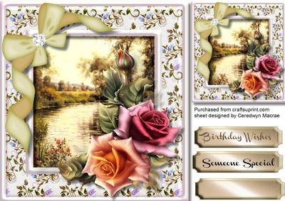 Beautiful Roses and Water Scene 