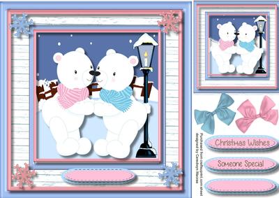 Lovely Kissing Christmas Bears 