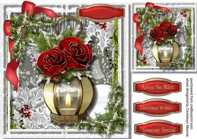 Christmas Lantern and Holly 