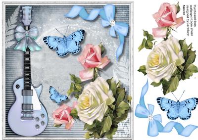 Guitar , Roses and Butterfly's 