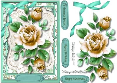 Lovely Cream Roses on a Bracket Frame 