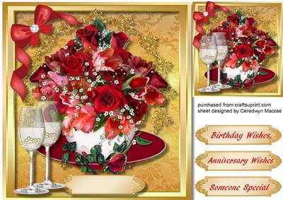 Red Roses Ina Cup Birthday/anniversary