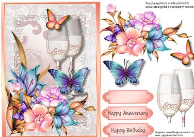 Lovely Pink Flowres and Butterflys 3