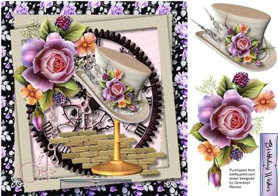 Lovely Steampunk Hat with Roses 