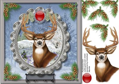 Beautiful Stag in a Silver Plaque 
