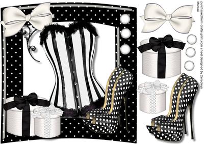 Lovely Black Shaped Card and Bask with Accessories