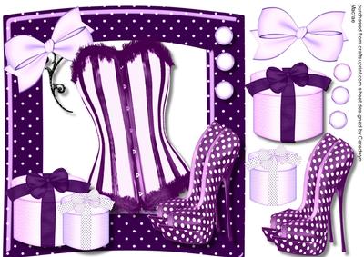 Lovely Lilac Shaped Card with Bask and Accessories