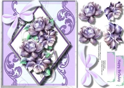 Lovely Flowers on a Diamon Frame , Lilac
