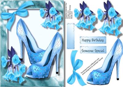 Lovely Blue Shoes and Bell Flowers 