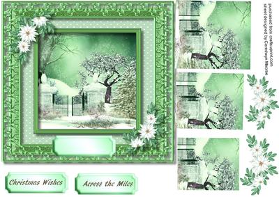 Lovely Christmas Scene in Green 