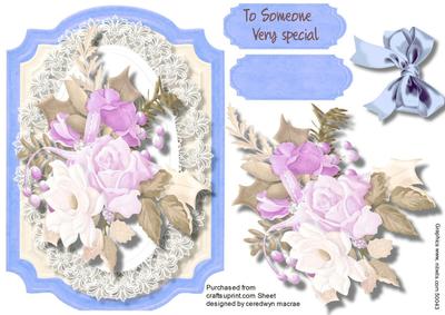 Lovely Blue Bracket with Soft Roses 