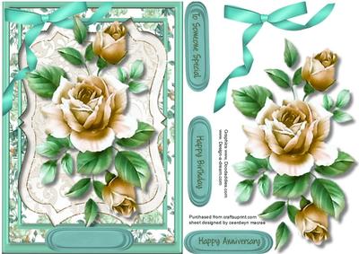 Beautiful Cream Roses on a Bracket Frame 
