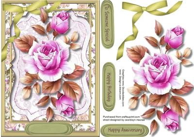 Beautiful Pink Rroses on a Bracket Frame 