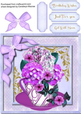 Lovely Lilac Shabby Chis Hydrangers in a Cup