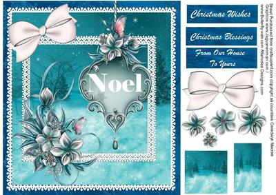Lovely Aqua Christmas Noel