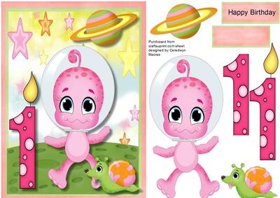 Happy 1st Birthday Space Girl