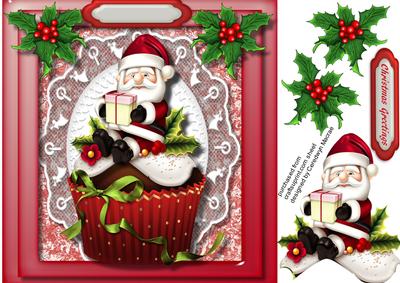 Lovely Santa on a Cupcake 