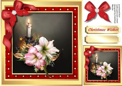 Beautiful Christmas Candle and Festive Flowers 