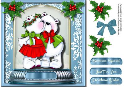 Lovely Snow Globe , Kissing Bears 