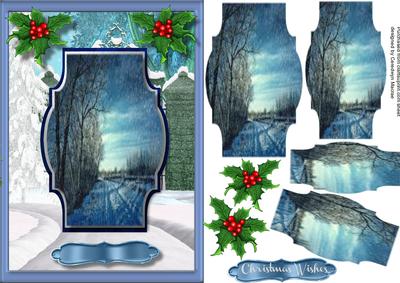 Lovely Christmas Snow Scene ,pyramid