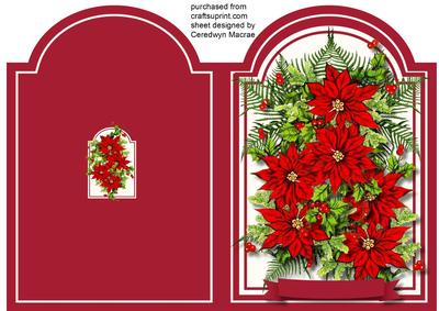 Llovely Shaped Print, Cut and Fold Christmas Poinsettias 
