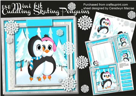 8x8 Mini Kit , Cuddling Skating Penguins