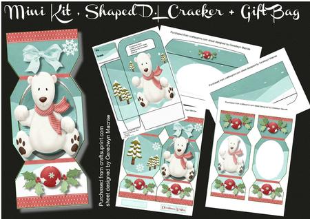 D.l. Mini Kit ,cracker Shaped Card Lovely Pola Bear 