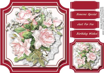 Beatiful Shaped Card and French Roses 