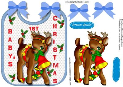 Baby Boys 1st Christmas Bib