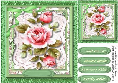 Beautiful Floral Roses in a Brackey Frame 